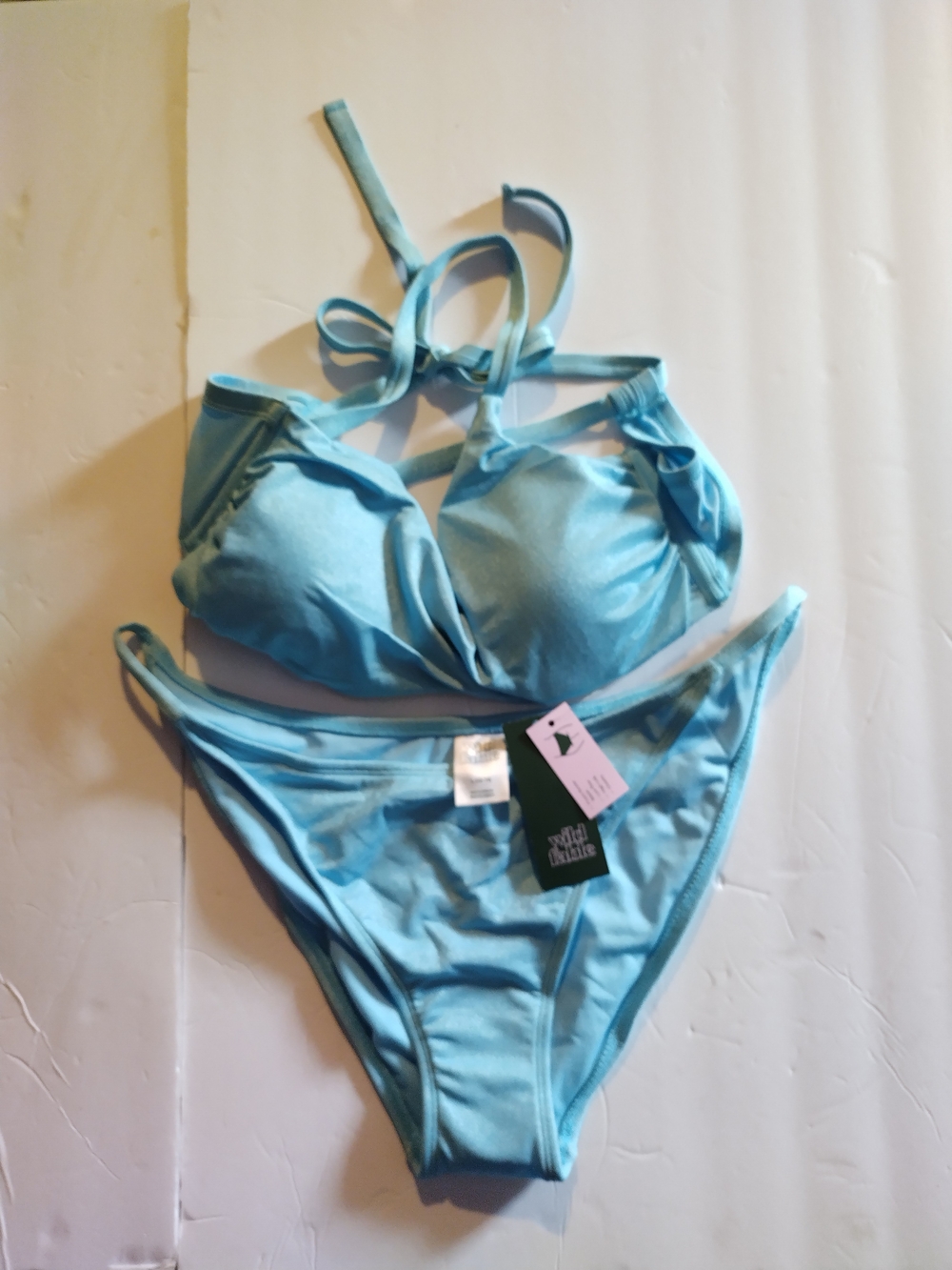 wild fable Aqua Blue Halter Bikini Set